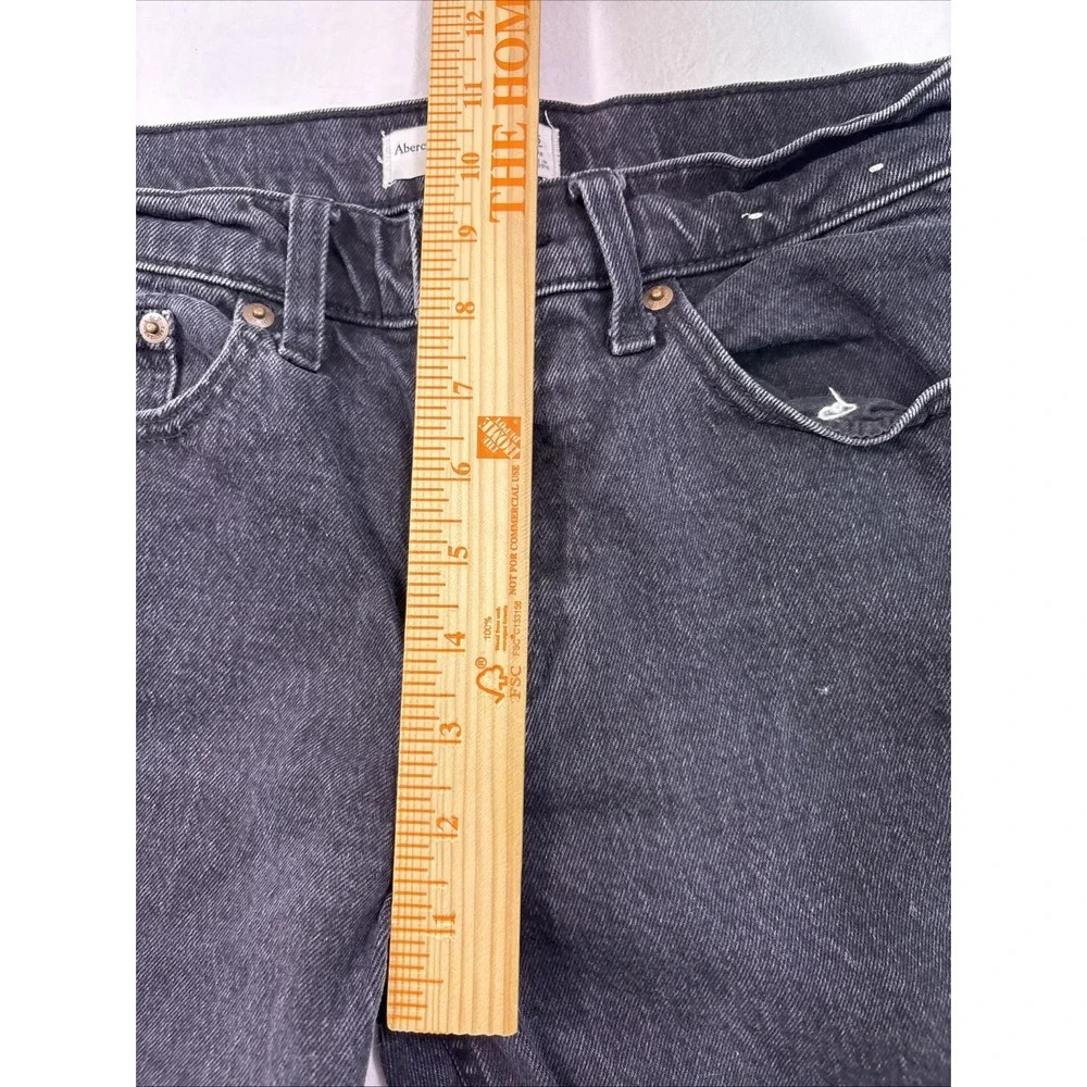 Abercrombie Fitch Jeans Womens 25/0R Black  Baggy Low Rise Denim  Y2K